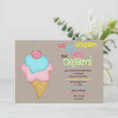 Scream voor de Uitnodiging van de Cream van de ijs (Staand voorkant)