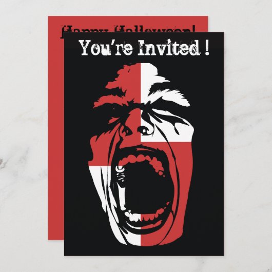 Screamer Halloween Party Invitation Kaart (Voorkant / Achterkant)