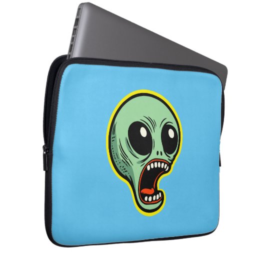Screaming Alien Laptop Sleeve (Voorkant Rechts)