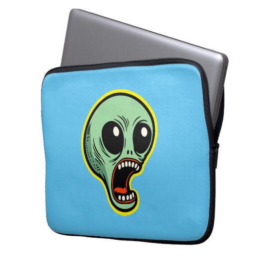Screaming Alien Laptop Sleeve (Voorkant Links)