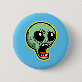 Screaming Alien Ronde Button 5,7 Cm