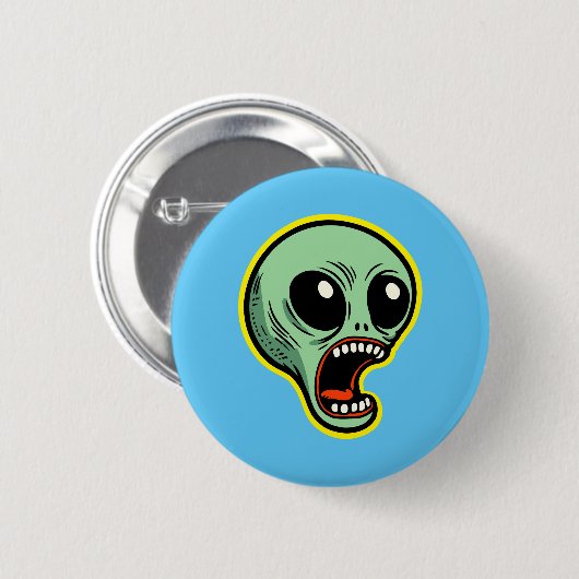Screaming Alien Ronde Button 5,7 Cm (Voorkant /achterkant)