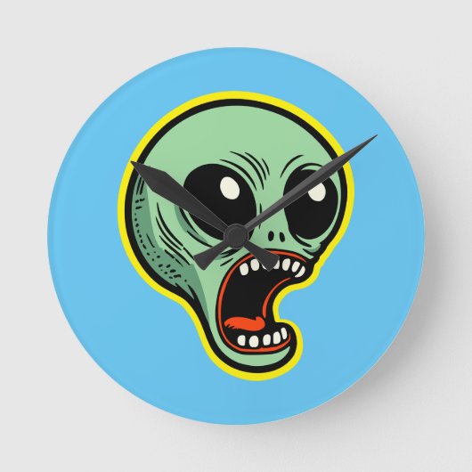 Screaming Alien Ronde Klok (Voorkant)