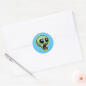 Screaming Alien Ronde Sticker (Envelop)