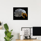 Screaming American Bald Eagle Head Poster (Thuiskantoor)