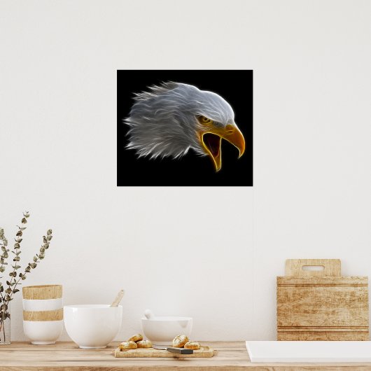 Screaming American Bald Eagle Head Poster (Keuken)