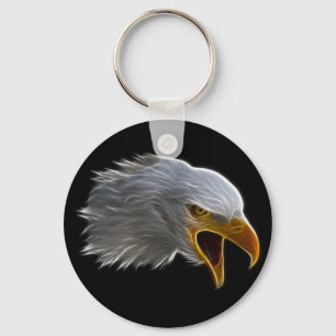 Screaming American Bald Eagle Head Sleutelhanger
