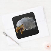 Screaming American Bald Eagle Head Vierkante Sticker (Envelop)