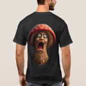 Screaming bearded mushroom man double sided graphi t-shirt (Achterkant)