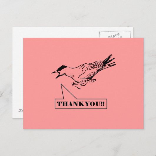 Screaming Bird Bedankt Briefkaart (Voorkant / Achterkant)