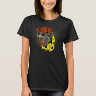 Screaming Black Cat Teenager Cat  T-shirt
