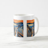 Screaming Cat Art Parodie Kattenliefhebbers en eig Koffiemok (Voorkant rechts)