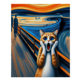 Screaming Cat Poster
