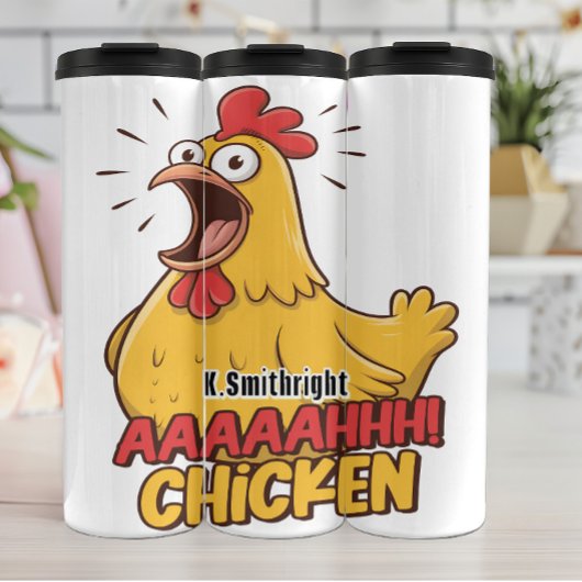 Screaming Chicken Funny Graphic Art Thermosbeker