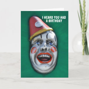 Screaming Clown Belated Birthday-kaart Kaart