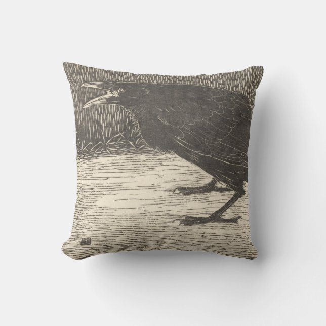 Screaming Crow (door Jan Mankes) Kussen (Voorkant)