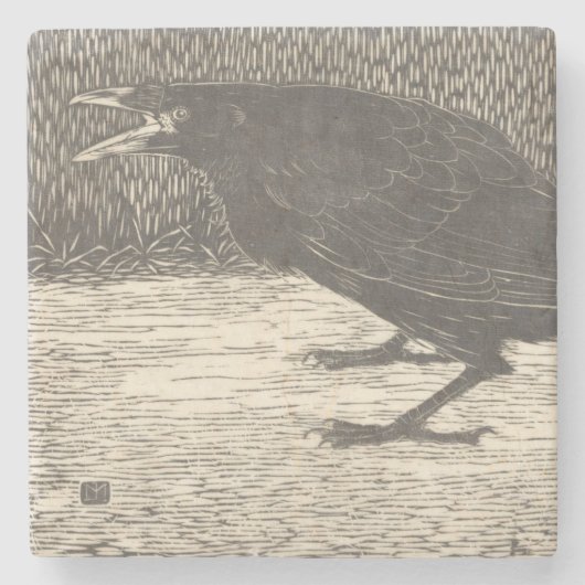 Screaming Crow (door Jan Mankes) Stenen Onderzetter (Voorkant)