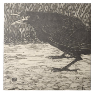Screaming Crow (door Jan Mankes) Tegeltje