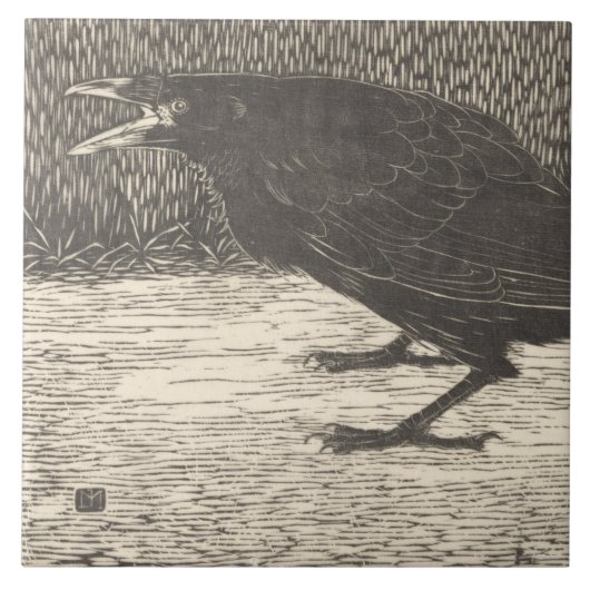 Screaming Crow (door Jan Mankes) Tegeltje (Voorkant)