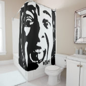 Screaming Face Hilarious Douchegordijn (In situ)