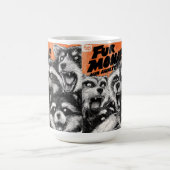 Screaming Faces in Black and White Zine Art Koffiemok (Center)