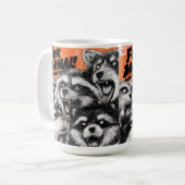 Screaming Faces in Black and White Zine Art Koffiemok (Voorkant links)