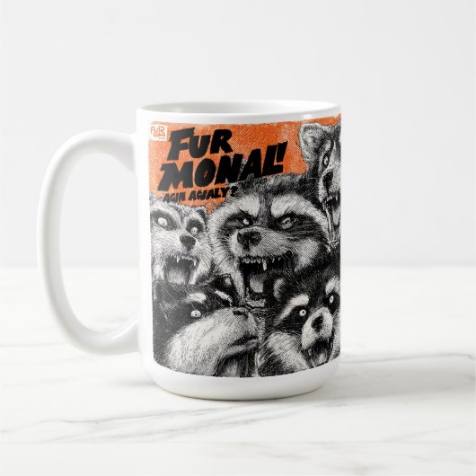 Screaming Faces in Black and White Zine Art Koffiemok (Links)