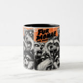 Screaming Faces in Black and White Zine Art Tweekleurige Koffiemok (Center)