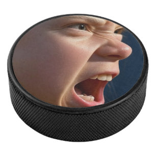 Screaming Girl hockey puck