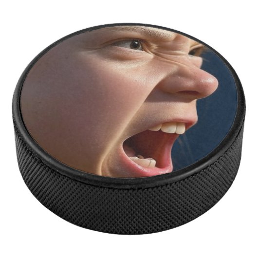 Screaming Girl hockey puck (3/4)