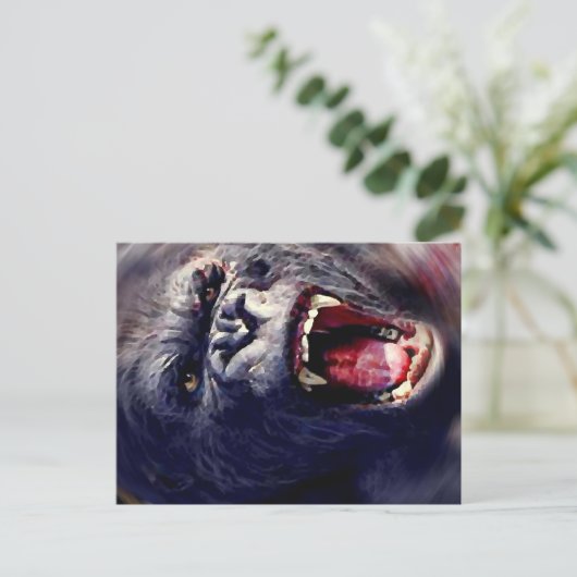 Screaming Gorilla Briefkaart (Staand voorkant)