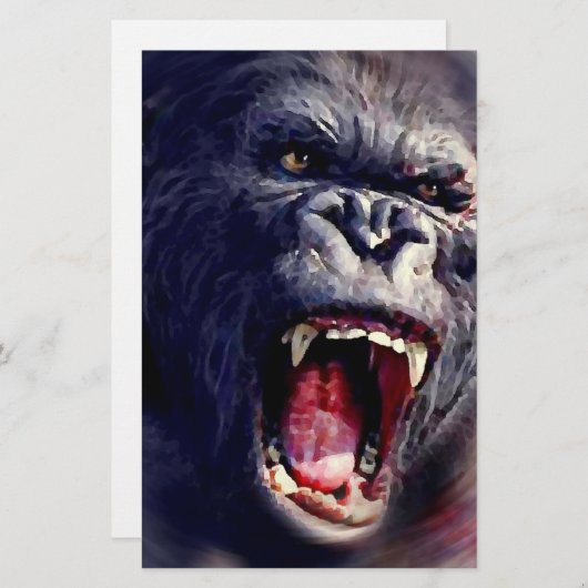 Screaming Gorilla Briefpapier (Voorkant / Achterkant)