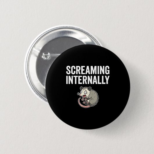 Screaming Internally Funny Ossum Anxiety Meme  Ronde Button 5,7 Cm (Voorkant /achterkant)