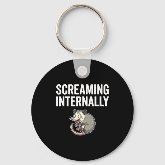 Screaming Internally Funny Ossum Anxiety Meme  Sleutelhanger (Voorkant)
