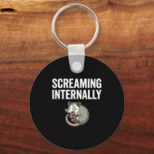Screaming Internally Funny Ossum Anxiety Meme  Sleutelhanger (Voorkant)