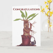 Screaming Mandrake Baby Felicitaties Kaart (Gele Bloem)