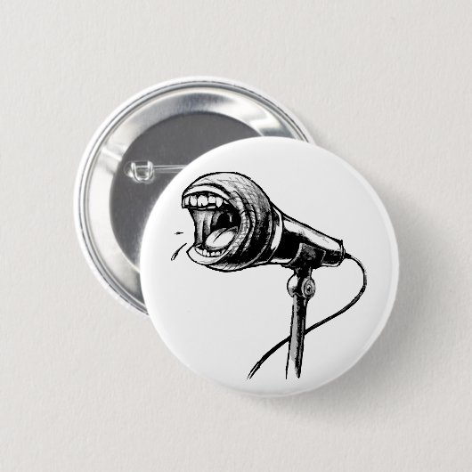 Screaming Microphone Button (Voorkant /achterkant)