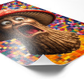 Screaming mushroom man graphic art print foto afdruk (Hoek)