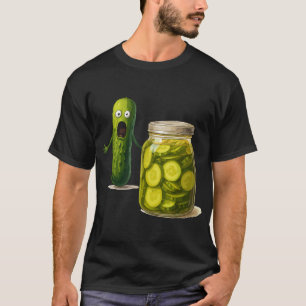 Screaming Pickle Cucumber Jar Joke T-shirt