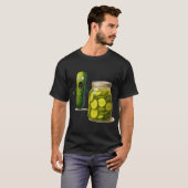 Screaming Pickle Cucumber Jar Joke T-shirt (Voorkant volledig)