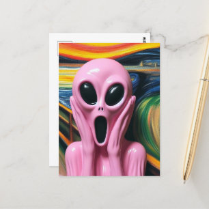Screaming Pink Alien Briefkaart