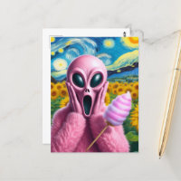 Screaming Pink Alien Fine Art Parodie
