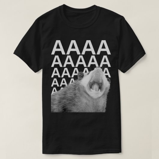 Screaming Possum Aaaa Cute Funny Opossum Meme T-shirt (Design voorkant)