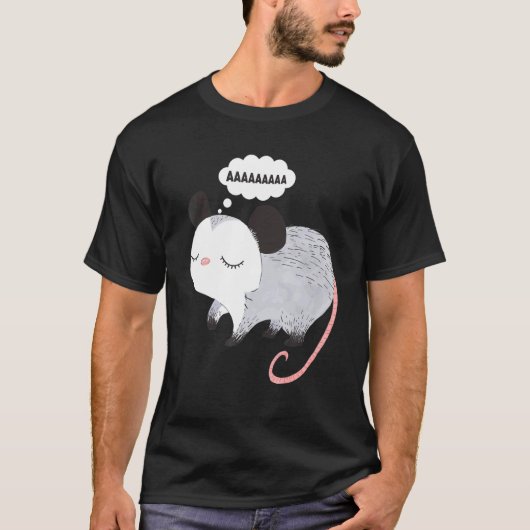 Screaming Possum Aaaa Cute Opossum Dank Meme Men W T-shirt (Voorkant)