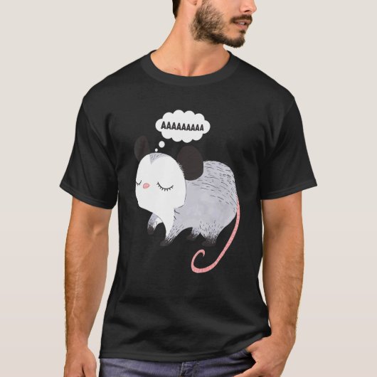 Screaming Possum Aaaa Cute Opossum Meme Mannen W T-shirt (Voorkant)