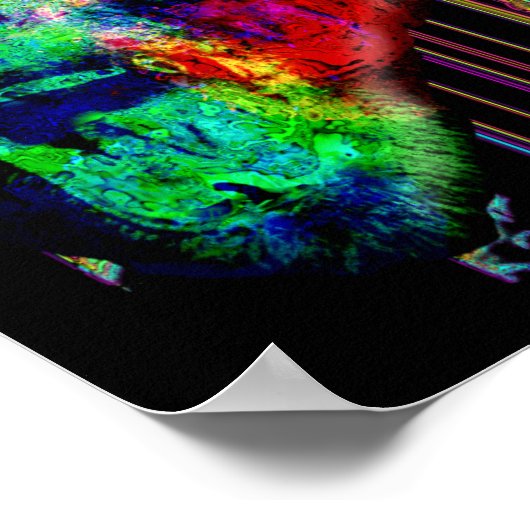 Screaming psychedelic chimp v1 poster (Hoek)