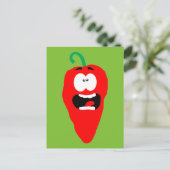 Screaming Red Hot Chili Pepper Briefkaart (Staand voorkant)