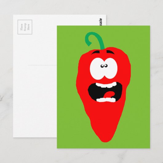 Screaming Red Hot Chili Pepper Briefkaart (Voorkant / Achterkant)