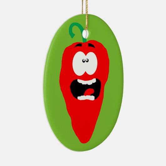 Screaming Red Hot Chili Pepper Keramisch Ornament (Rechts)