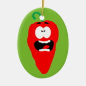 Screaming Red Hot Chili Pepper Keramisch Ornament (Voorkant)